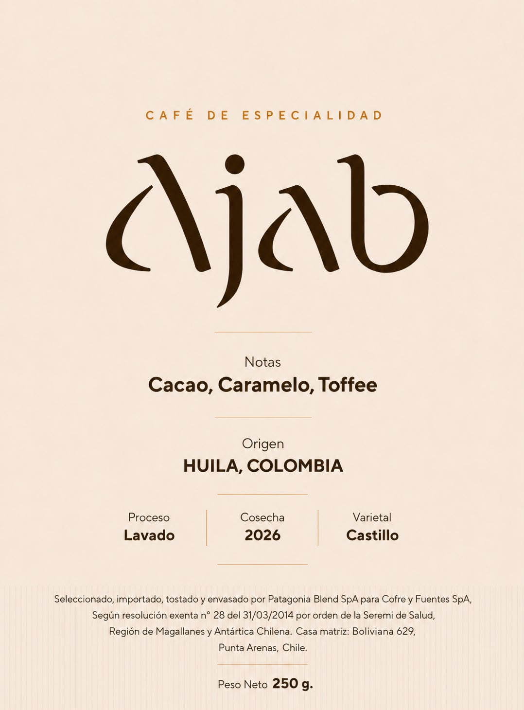 Café de especialidad AJAB / 250 Gr.